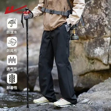 回力冲锋裤男士夏季薄2025新款直筒登山休闲裤户外防风工装长裤子图片