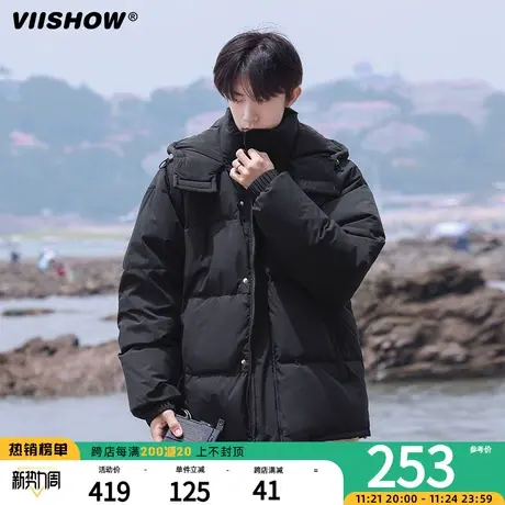 VIISHOW羽绒棉服男连帽冬季2023新款美式潮牌加厚棉袄男生外套图片