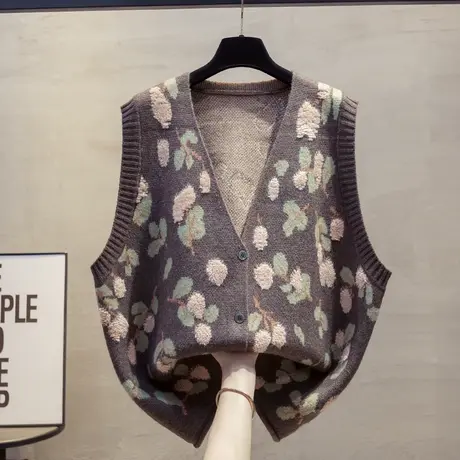 开衫v领针织马甲背心女2025春秋新款宽松外穿马夹叠穿毛衣坎肩潮图片