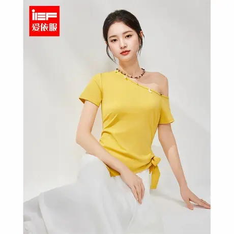 IEF/爱依服2025夏季新款法式温柔纯欲风露肩设计通勤百搭修身上衣商品大图