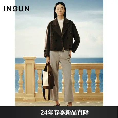 INSUN恩裳专选春季美拉德复古羊毛夹克短外套商品大图