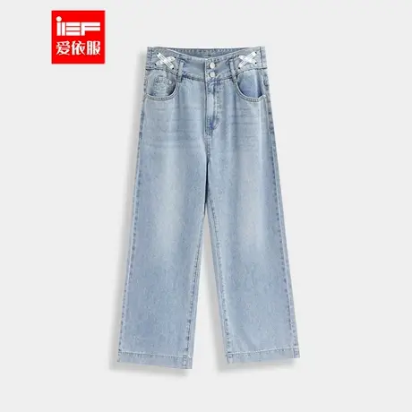 IEF/爱依服【微胖】大码女装2025春夏新款韩版通勤百搭牛仔阔腿裤商品大图