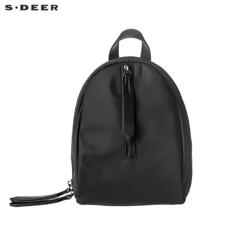 sdeer圣迪奥女装简约纯色几何双肩包S18283868图片