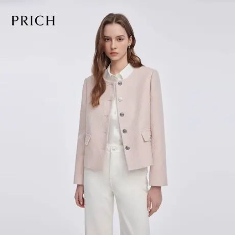 PRICH时尚职场小香风西装2025春季新款松弛感简约长袖短外套女图片