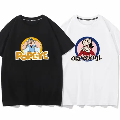 秀洛大力水手动漫周边卡通衣服情侣装夏季纯棉短袖T恤体恤衫男女商品大图