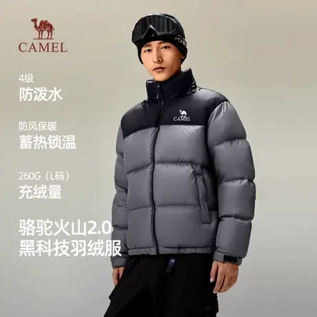 骆驼火山羽绒服男冬季2025新款加厚保暖面包男装外套图片