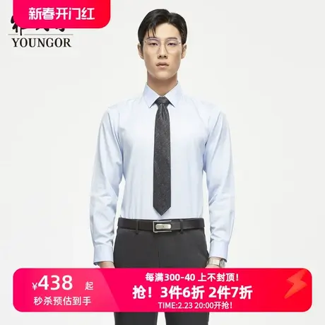 【200支TNDP】雅戈尔春秋新品商务休闲通勤高端纯棉免烫长袖衬男商品大图