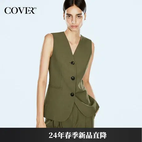 COVERINS春季摩登收腰双嵌线袋马甲商品大图