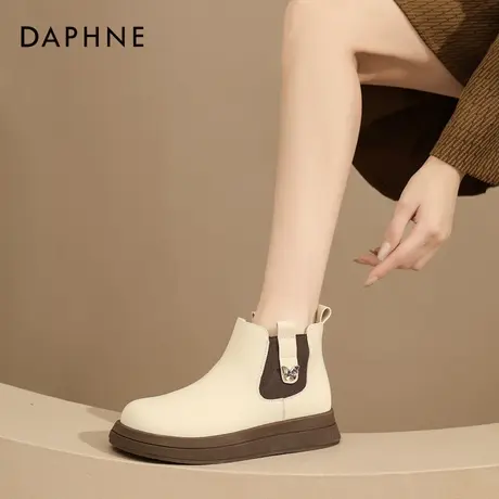 Daphne/达芙妮马丁靴女厚底2023新款英伦风切尔西短靴官方旗舰店图片