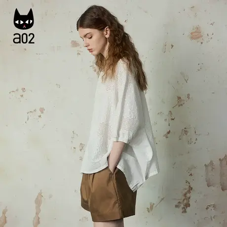 a02【轻奢ET无束】2025新款白色法式上衣小衫短袖内搭可单穿T恤女图片