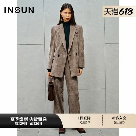 INSUN恩裳冬美拉德骆驼绒灯芯绒西装外套商品大图