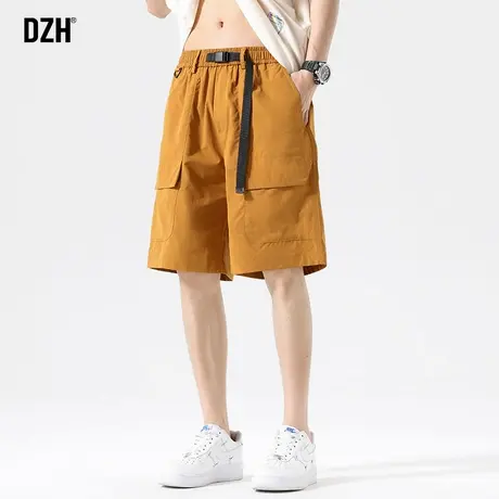 男士橙色休闲短裤男夏外穿潮牌宽松五分裤百搭2025新款裤子沙滩裤图片
