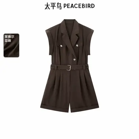 【商场同款】太平鸟女装2025年夏季新款莱赛尔连体短裤A1FAF2545商品大图