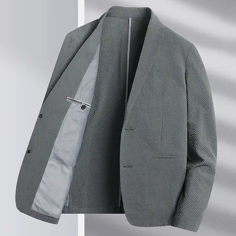 薄款休闲宽松西装外套男士修身单件上衣百搭单件西服商务正装春秋商品大图
