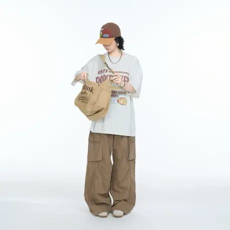 YEP潮牌美式宽松印花短袖T恤女夏季2025新款oversize街头半袖上衣图片