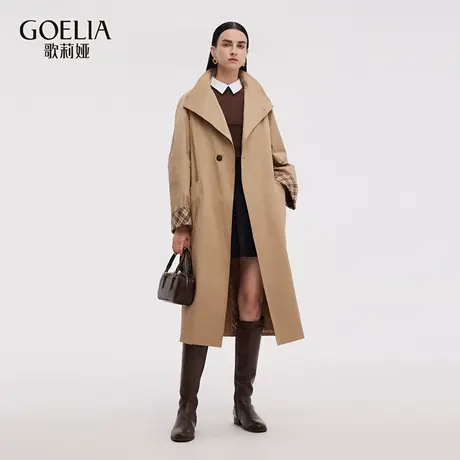 歌莉娅秋季新品英伦时尚造型感长风衣1E8C6L410商品大图