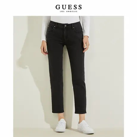 GUESS女士纯色显瘦潮流通勤直筒牛仔裤YL4D3199K商品大图