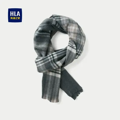 HLA/海澜之家厚实保暖围巾情侣款花纹休闲围巾男女商品大图