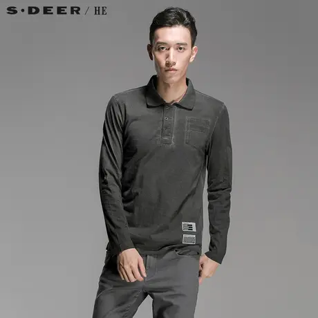 sdeerhe圣迪奥男装休闲运动款POLO长袖T恤H14370228图片
