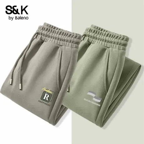 班尼路S&K束脚卫裤男2025秋季新款重磅棉感美式运动裤男士裤子潮商品大图