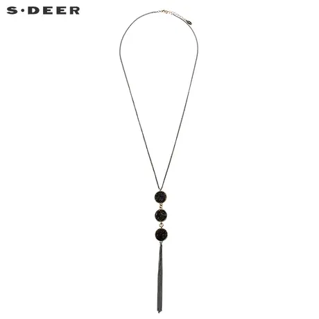 sdeer圣迪奥女装2019春装新品简约气质圆牌流苏项链S18384330图片
