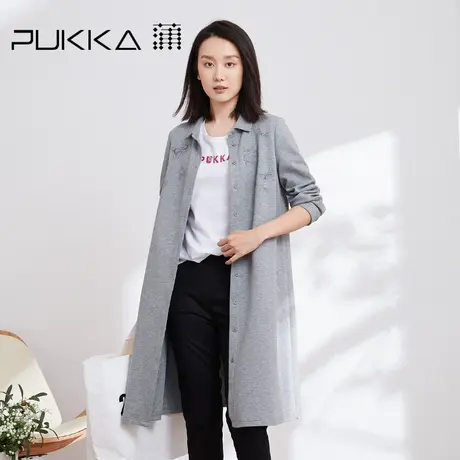 蒲PUKKA 女装衬衫裙2023春装新款设计感绣花棉质连衣裙商场同款商品大图