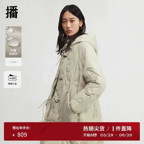 【新中式】播气质盘扣长款宽松羽绒服女24冬新保暖外套DDR4RD5233商品大图