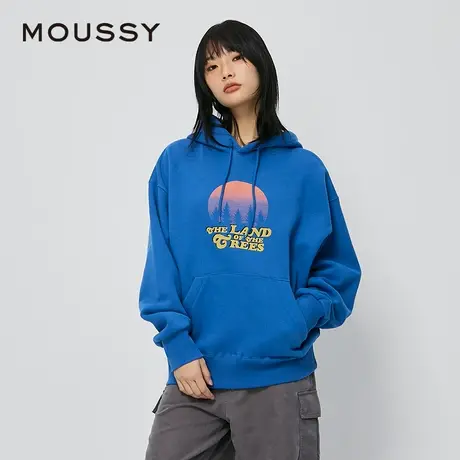 MOUSSY 春季新品多巴胺落日字母印花连帽休闲卫衣女028HAL90-2331商品大图