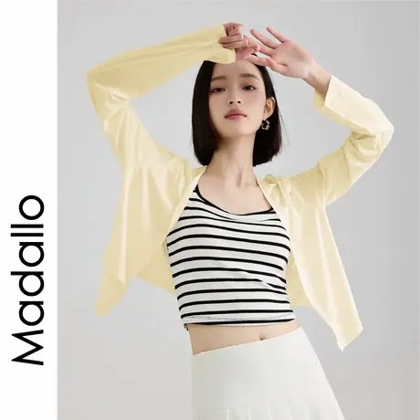 冰丝黄色开衫薄款女2025新款夏季空调衫外搭薄纱针织罩衫上衣披肩图片