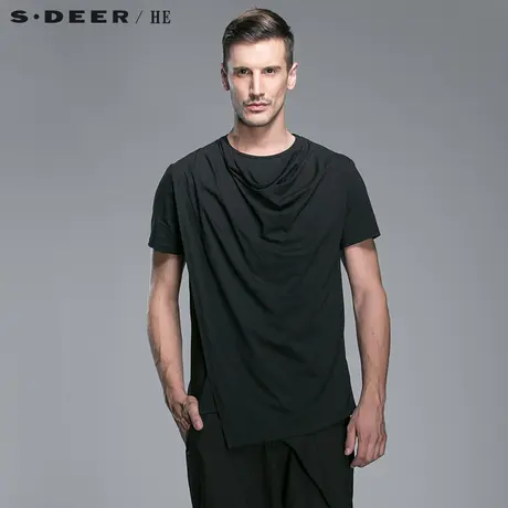S.Deer/He【惠】 圣迪奥休闲潮式短袖T恤H14270179图片
