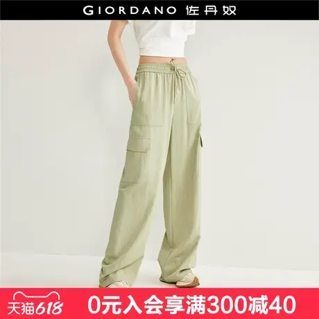 佐丹奴裤子女夏季新款凉感多口袋工装裤松紧腰薄款休闲裤18414604商品大图