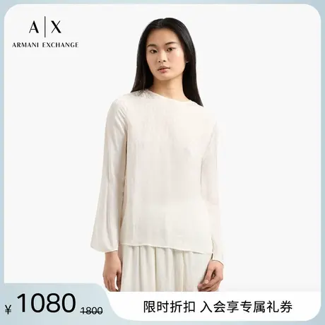 ARMANI EXCHANGE/阿玛尼2025夏季新款女士圆领长袖提花套头衬衫图片