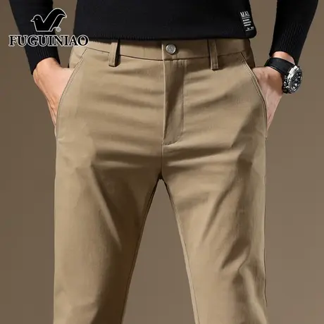 富贵鸟高端休闲裤男士修身直筒潮流百搭2025年夏季新款长裤子男裤商品大图