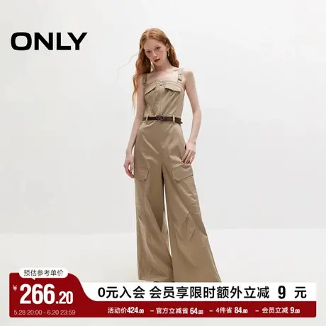 ONLY奥莱夏季工装风高腰连体裤直筒裤休闲裤女商品大图