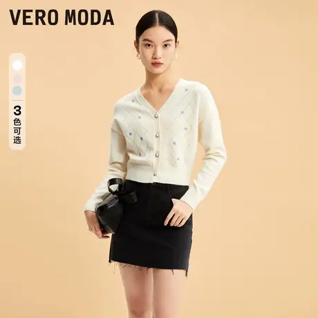 Vero Moda奥莱针织开衫女秋冬新款V领甜美简约气质长袖毛衣百搭图片