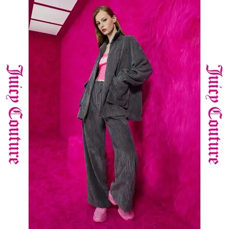 Juicy Couture橘滋春夏新款通勤年慵懒绣花粗条灯芯绒女式外套商品大图