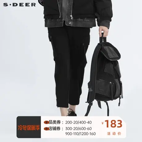 sdeer圣迪奥个性松紧拼接插袋收口工装裤S20480809图片