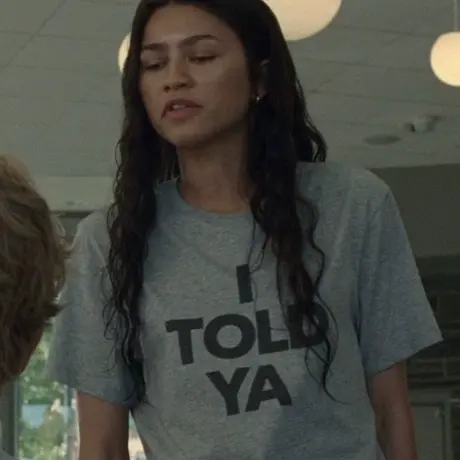 挑战者赞姐赞达亚同款I Told Ya字母短袖t恤男女夏季宽松纯棉上衣图片