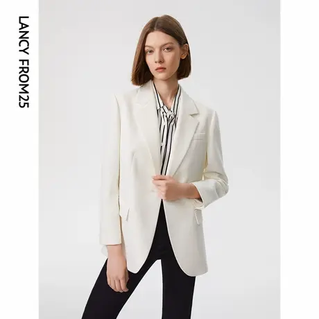 朗姿羊毛时尚流行气质高级感设计感洋气职业西装外套2023春秋新款商品大图