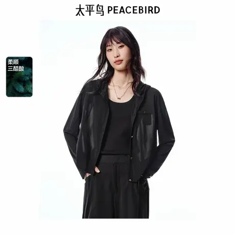 【商场同款】太平鸟女装2025年夏季新款三醋酸长袖T恤A1CPF2147图片