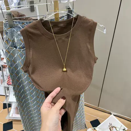 无袖t恤女夏季2022年新款内搭打底衫纯欲风紧身打底背心上衣商品大图