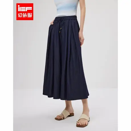IEF/爱依服裤子2025夏季新款法式宽松休闲慵懒风百搭八分阔腿裤商品大图