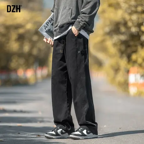 男士美式黑色工装裤男春季纯棉裤子直筒休闲宽松长裤2025新款男裤商品大图