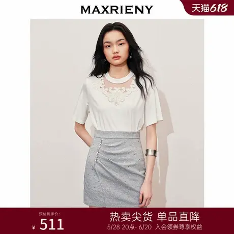 MAXRIENY精致宫廷复古风宽松T恤半袖小众设计上衣商品大图