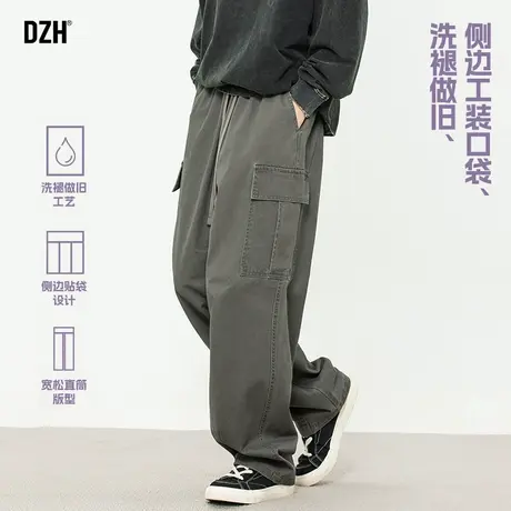 男士美式复古工装裤男高级感痞帅纯棉直筒休闲裤2025新款阔腿裤子商品大图