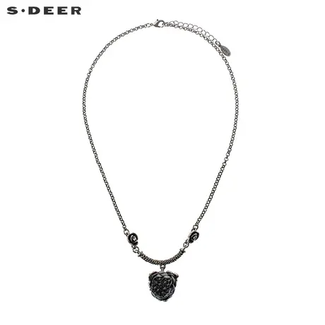 sdeer 圣迪奥 女装清新田园立体绒布花朵挂坠项链S18384346图片
