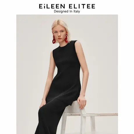 【意大利设计】朗姿醋酸无袖上衣外穿针织背心女2024夏季新款马甲图片