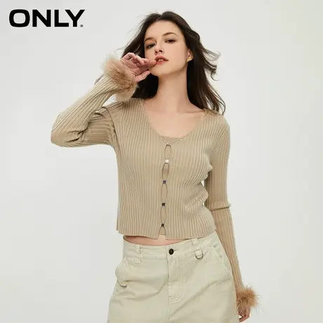 ONLY奥莱夏季时尚潮流百搭V字领修身套装针织衫女商品大图