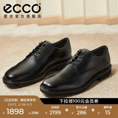 ECCO爱步德比鞋男士 亮面翻毛皮英伦风商务皮鞋 都市伦敦525604商品大图