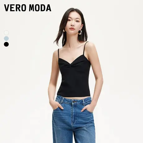 Vero Moda奥莱背心女2025夏季新款V领收腰坑条吊带百搭内搭气质图片
